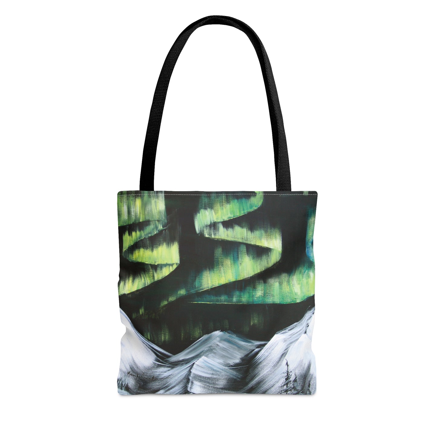 Aurora Over Mountains small tote bag