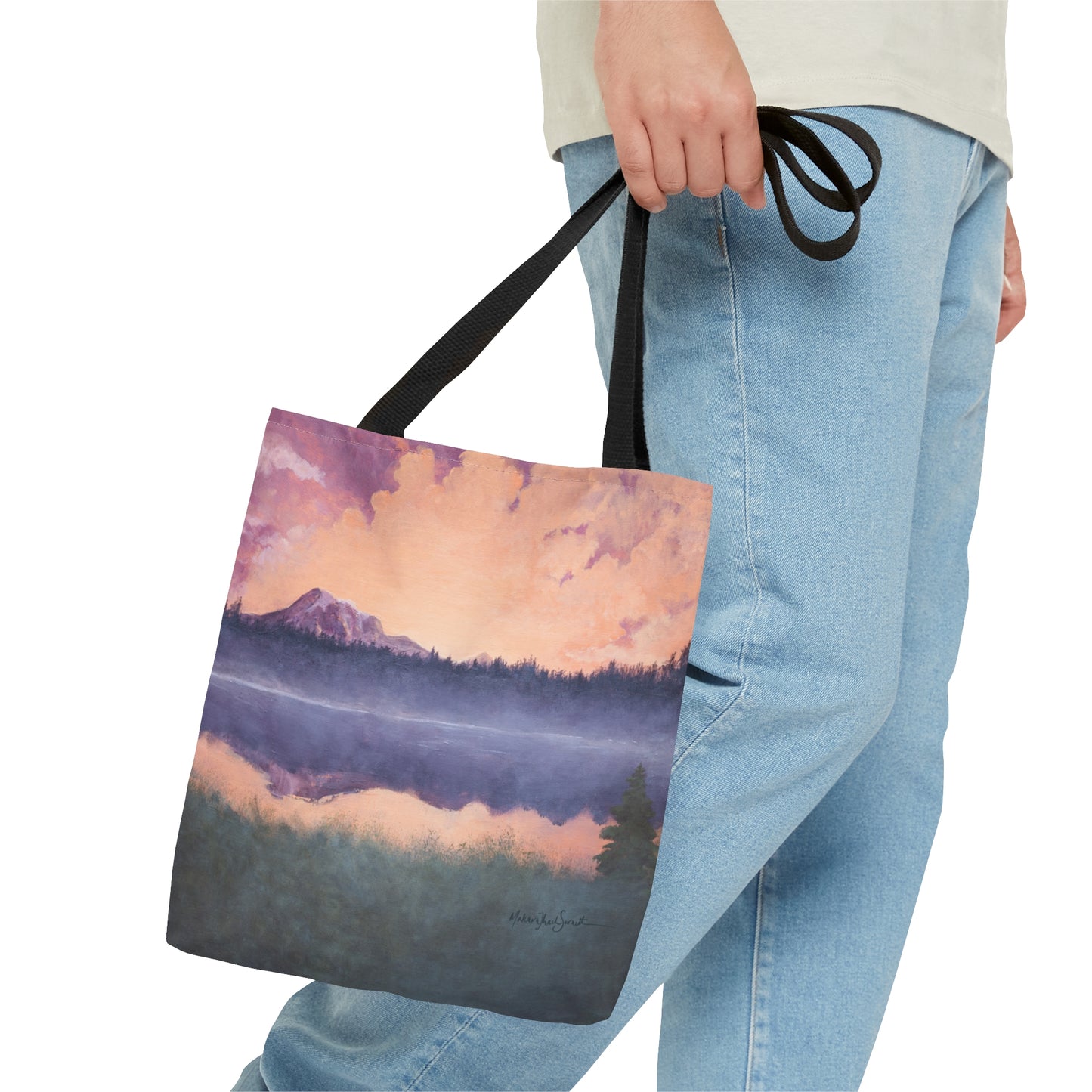 Embracing Mt. Rainier small tote bag