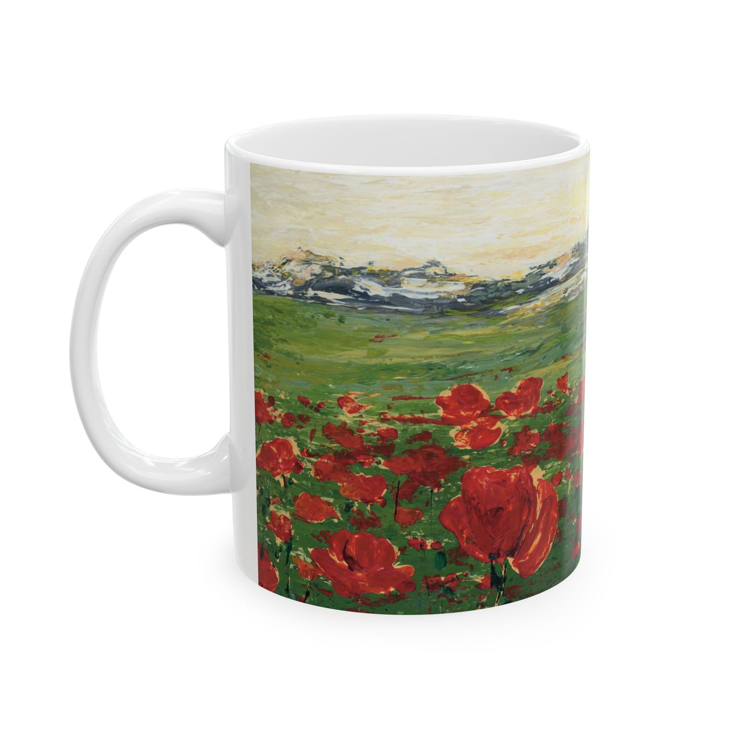 Field of Poppies Ceramic Mug - Wild Red Flowers - Perfect for Nature Lovers & Gift Ideas