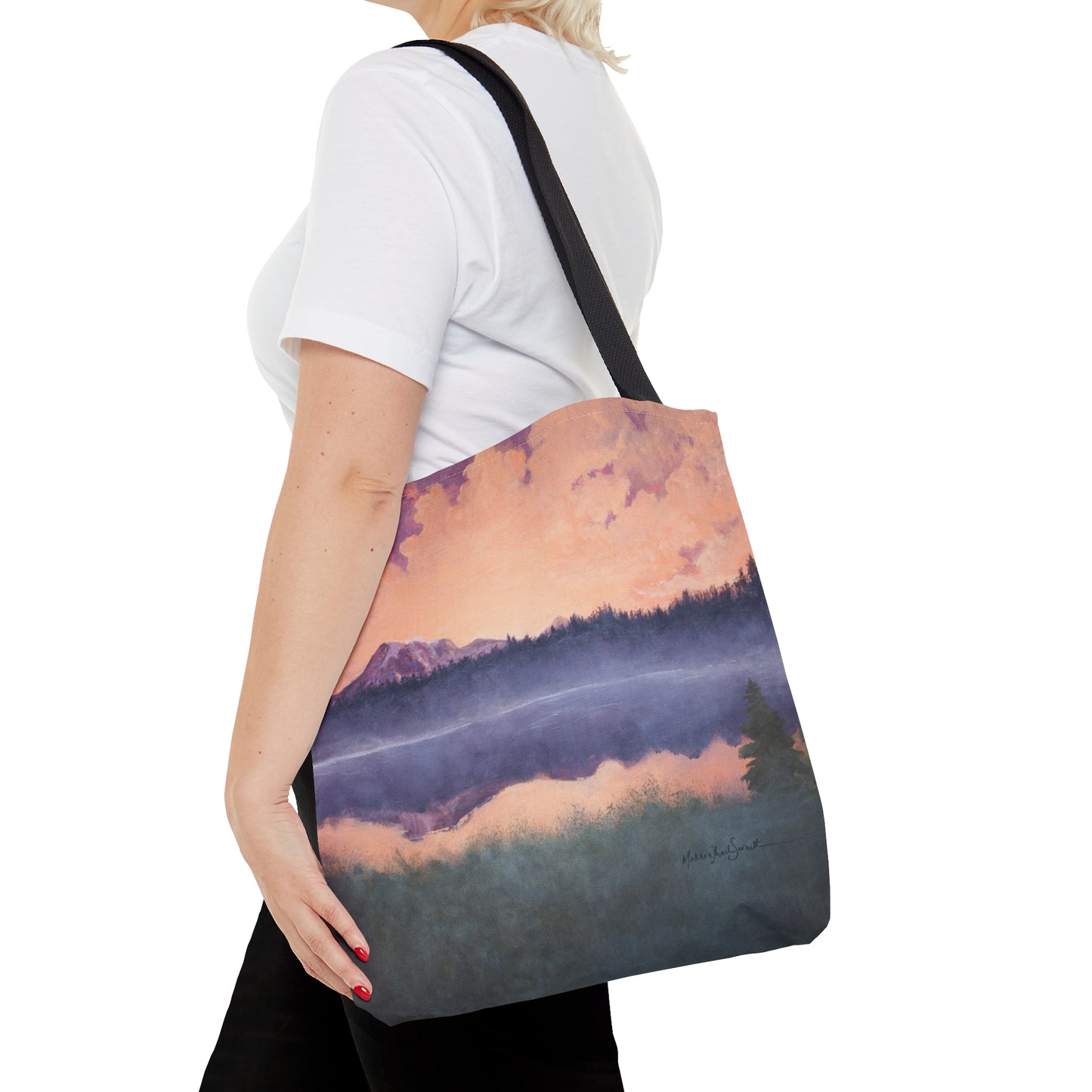 Embracing Mt. Rainier small tote bag