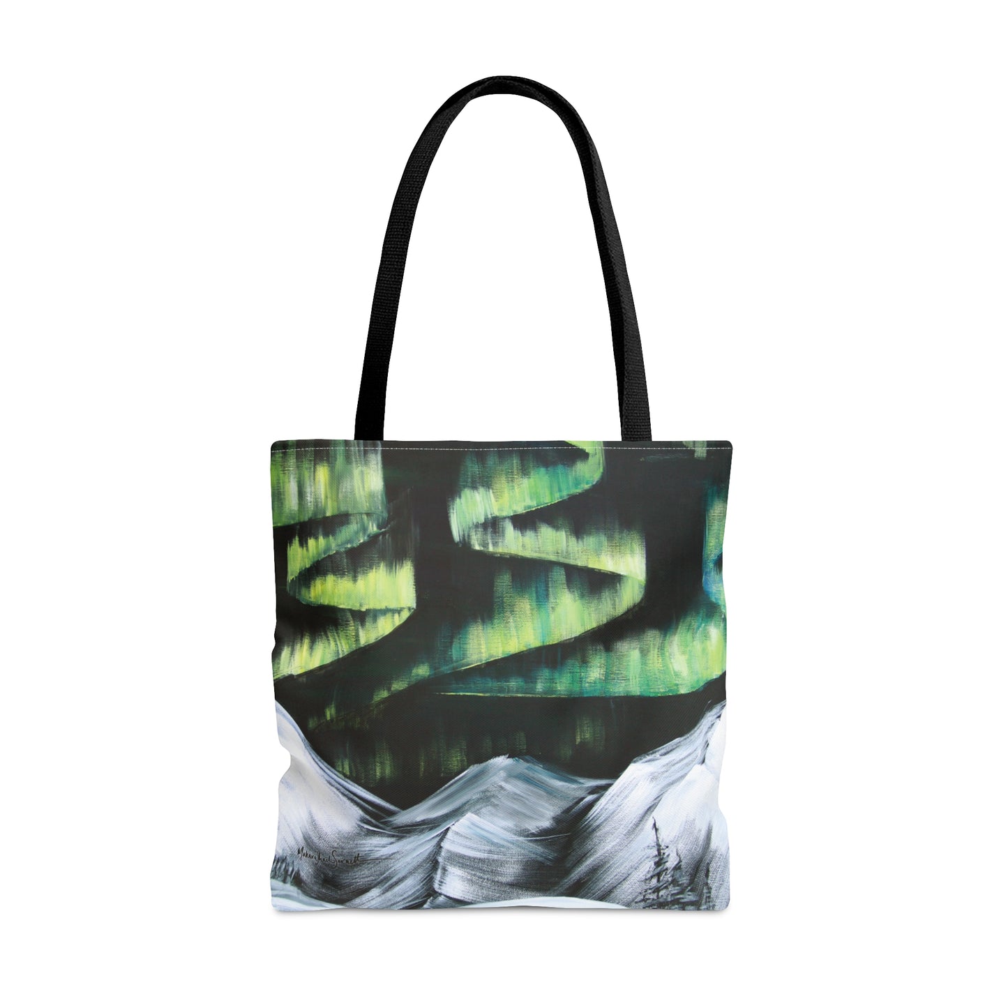 Aurora Over Mountains small tote bag