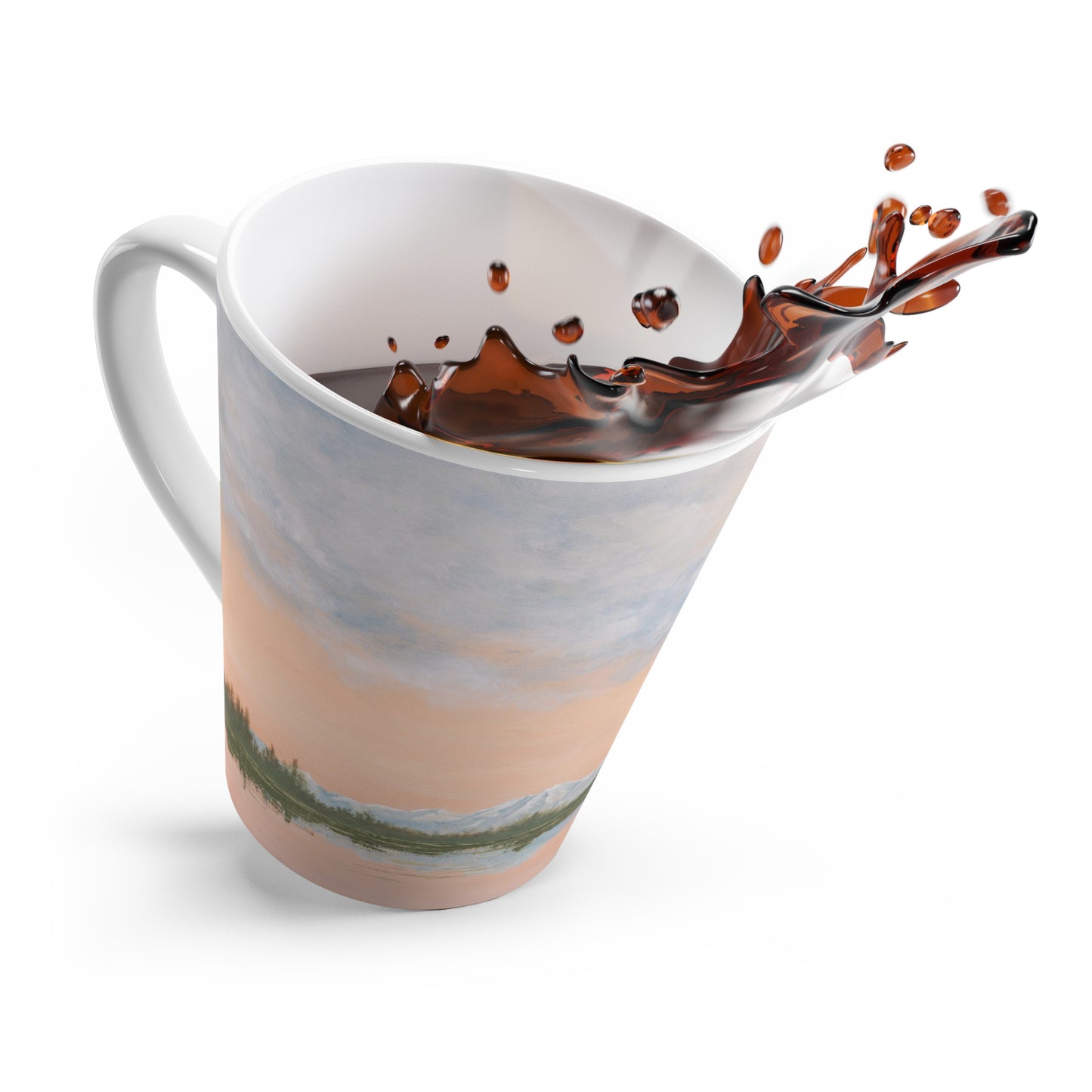 A Denali Adventure Latte Mug - Pastel Landscape - Perfect for Cozy Mornings and gifting on Special Occasions