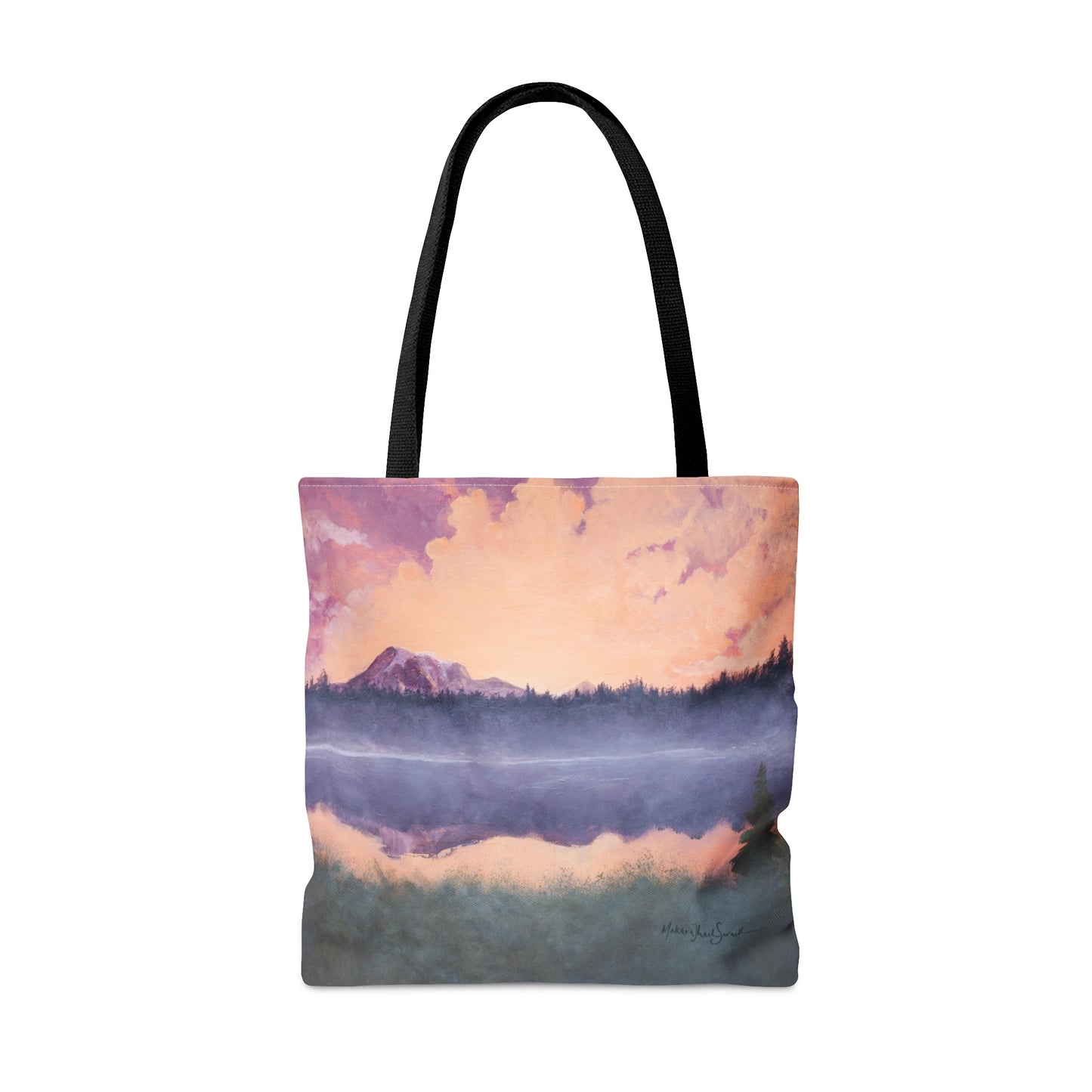 Embracing Mt Rainier and Simple Joys small tote bag
