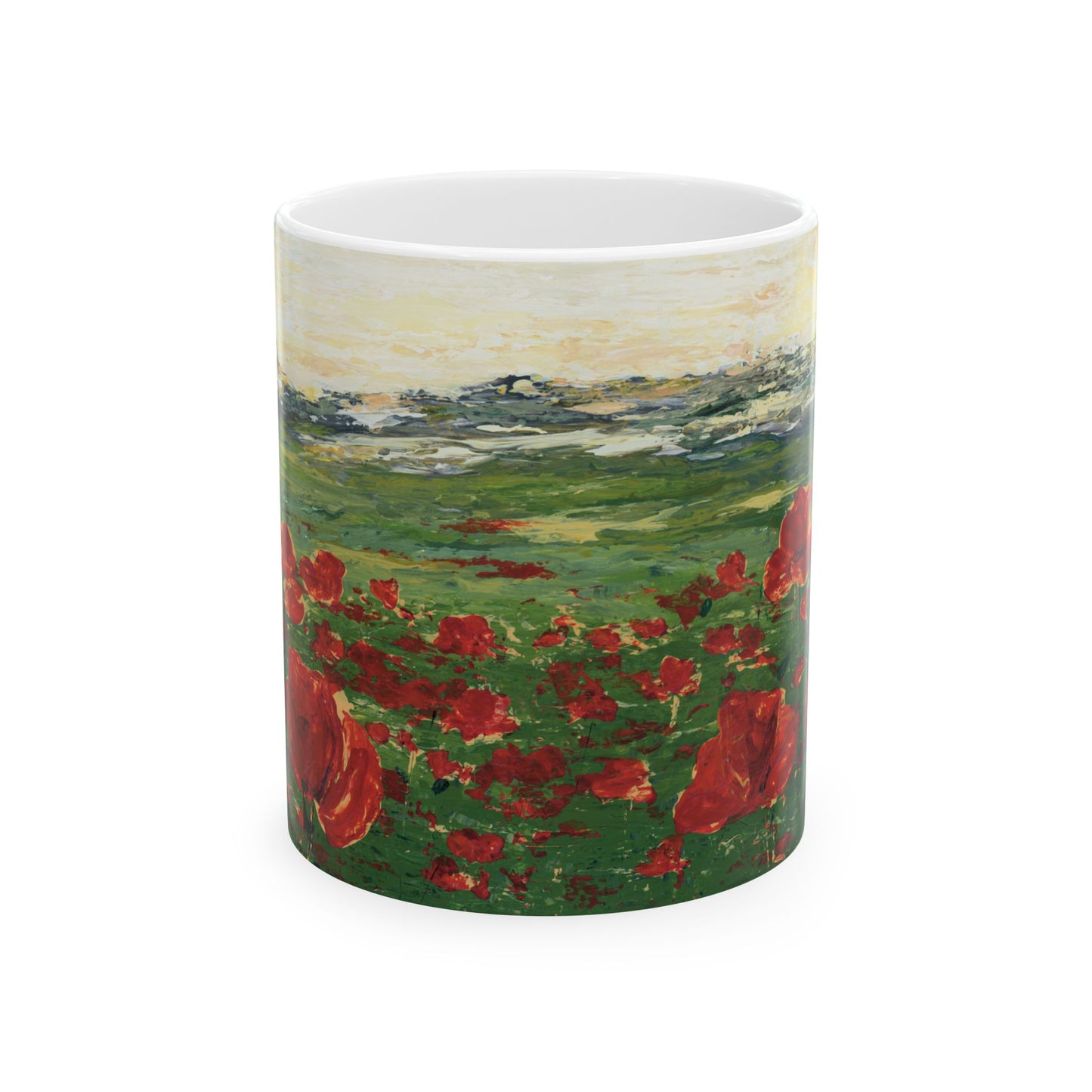 Field of Poppies Ceramic Mug - Wild Red Flowers - Perfect for Nature Lovers & Gift Ideas