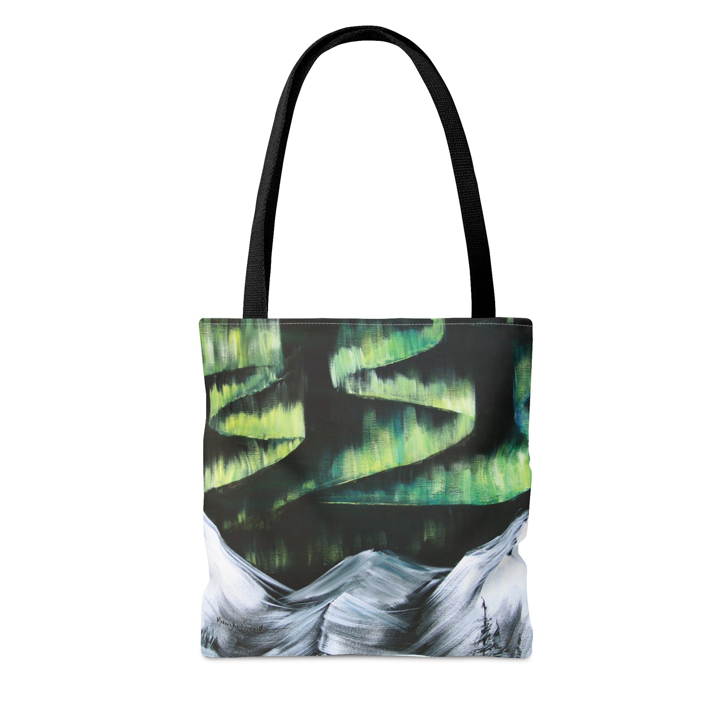 Aurora Over Mountains small tote bag