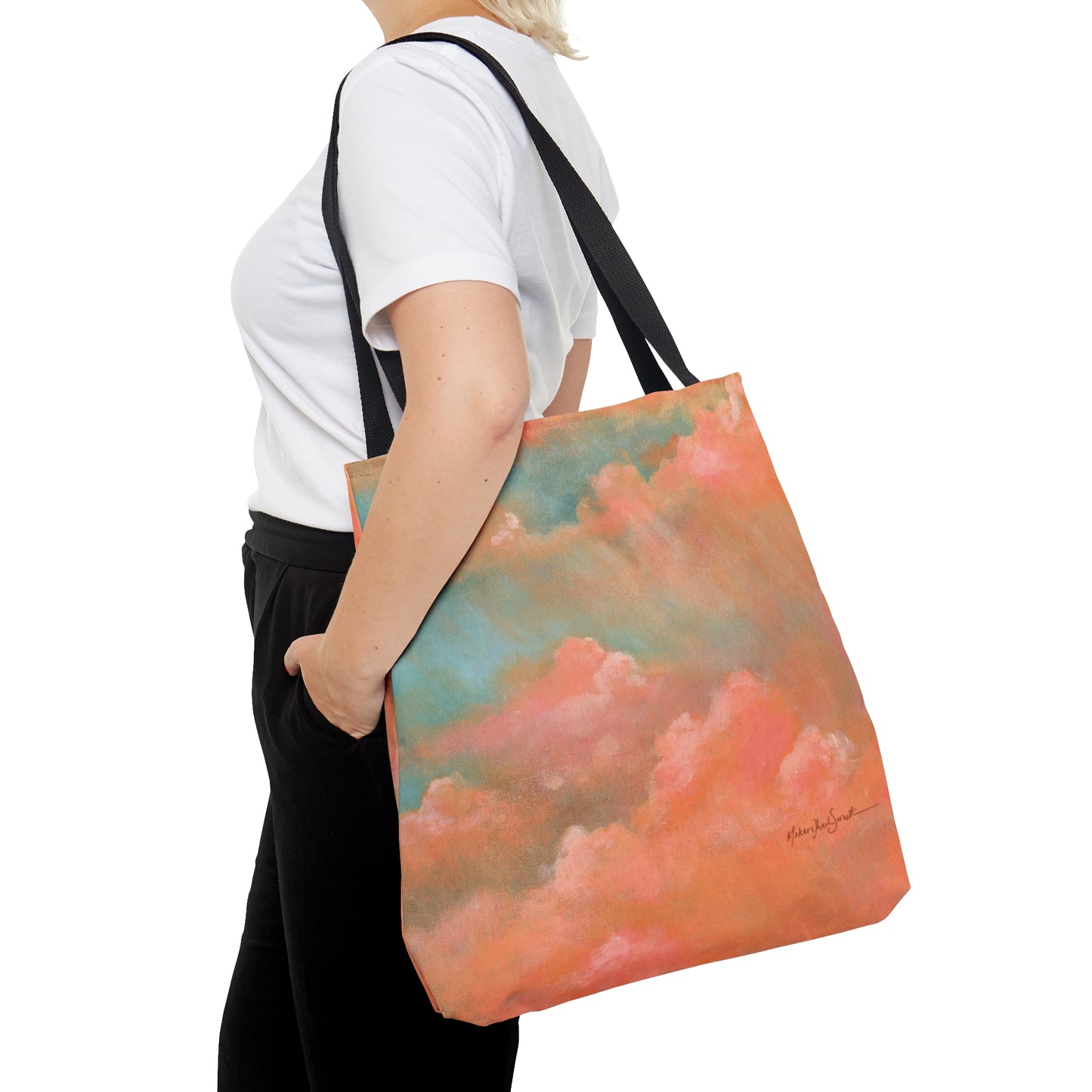 Coral Clouds small tote bag
