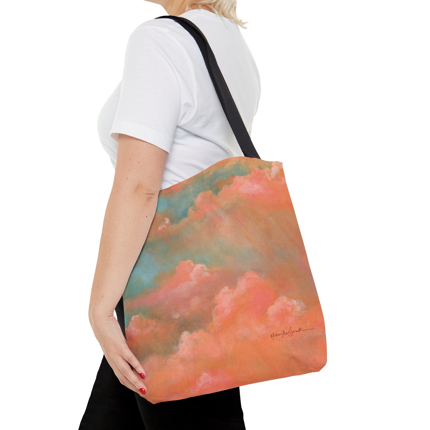 Coral Clouds small tote bag