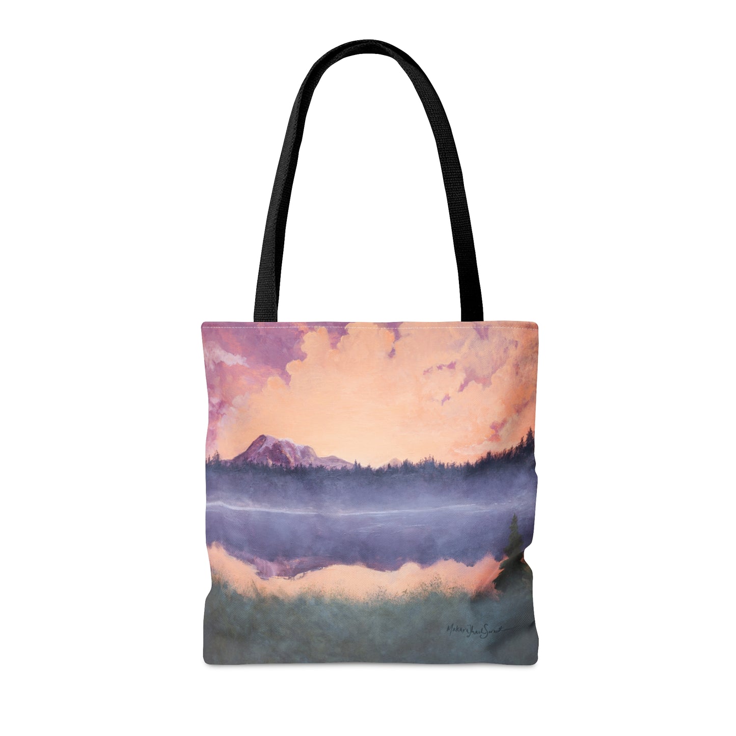 Embracing Mt Rainier and Simple Joys small tote bag