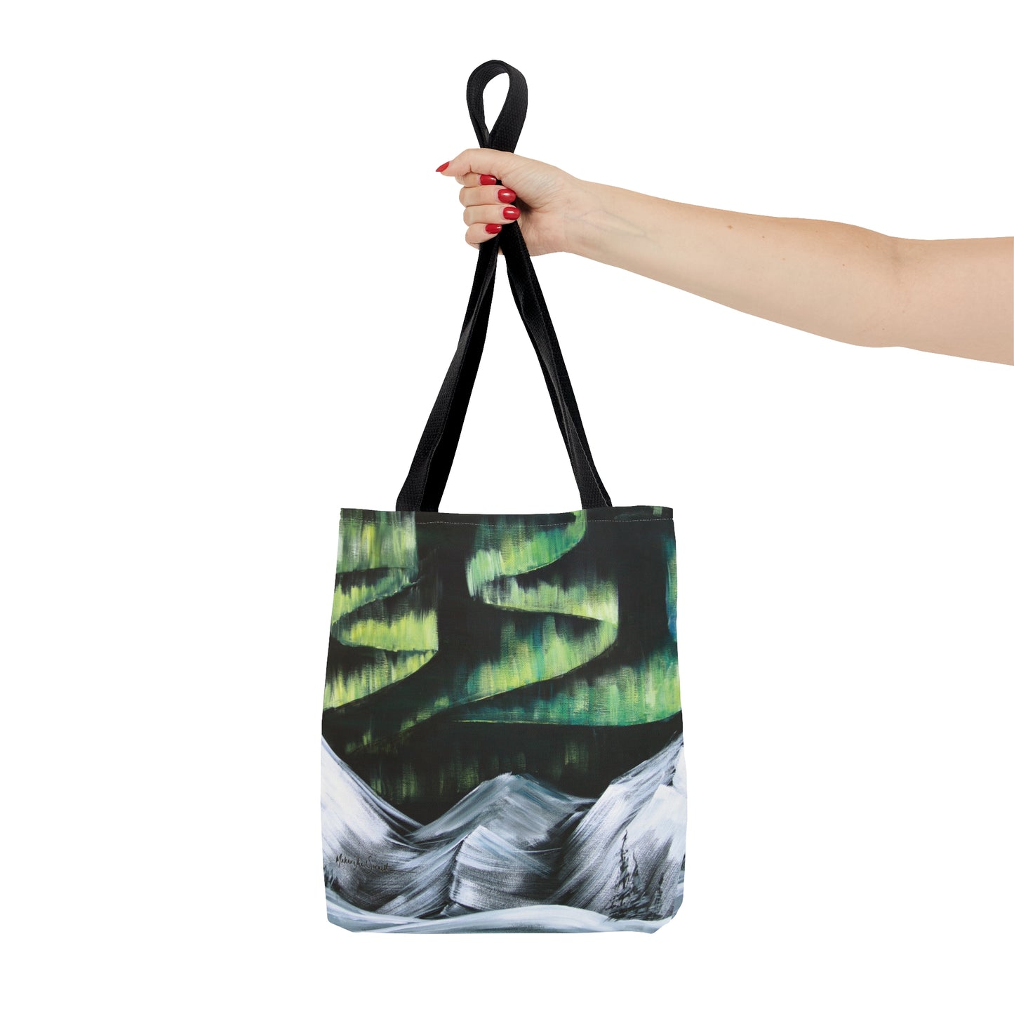 Aurora Over Mountains small tote bag