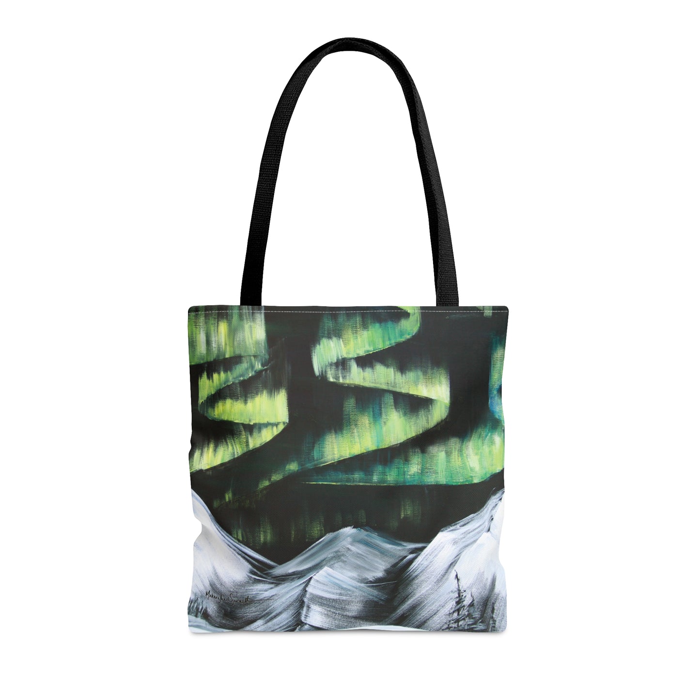 Aurora Over Mountains small tote bag