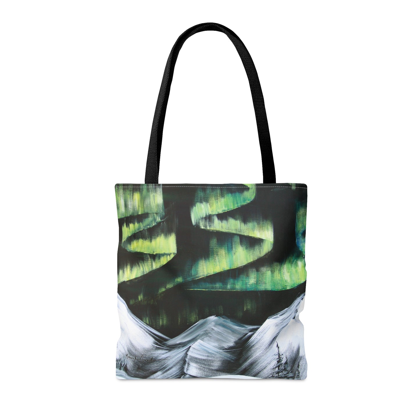 Aurora Over Mountains small tote bag