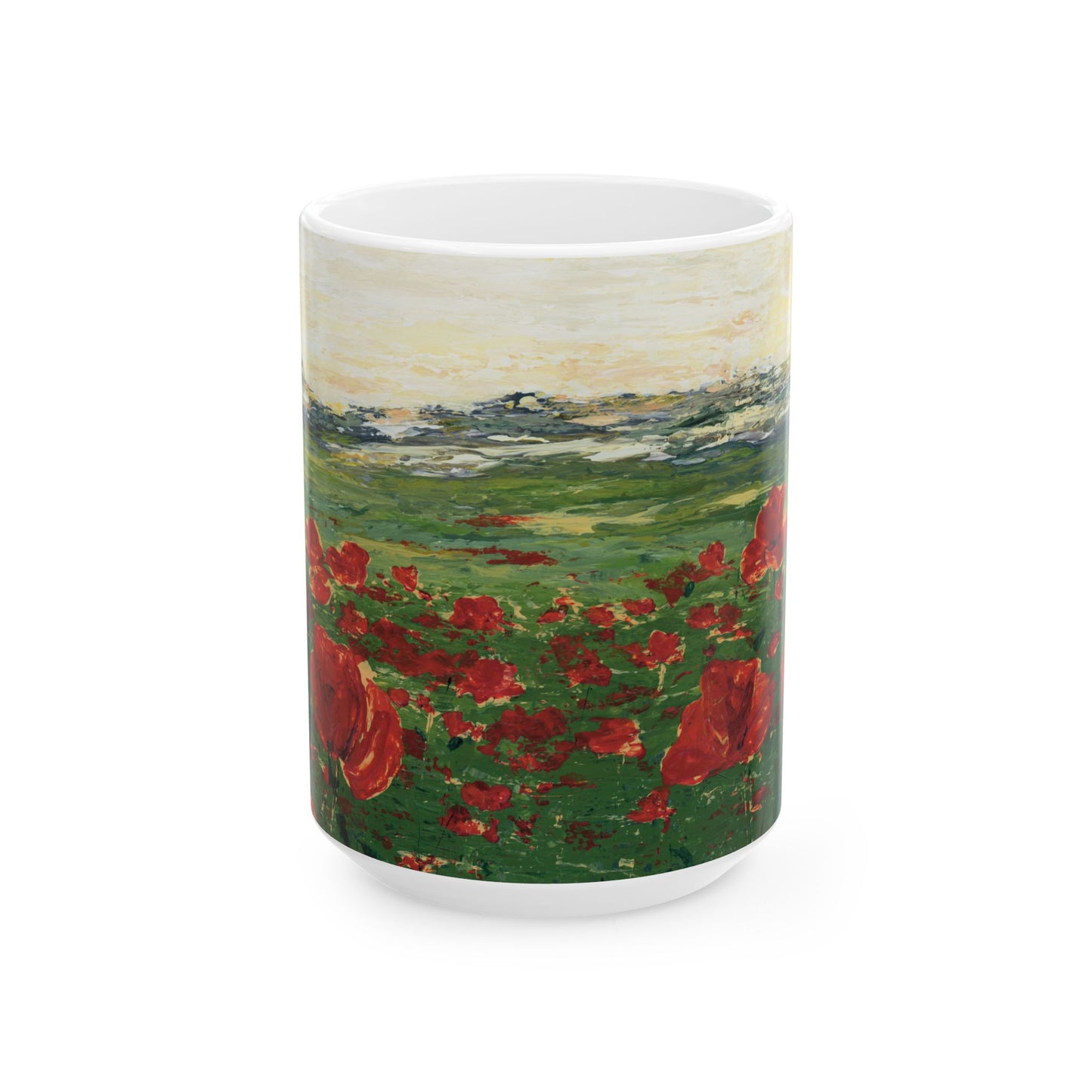 Field of Poppies Ceramic Mug - Wild Red Flowers - Perfect for Nature Lovers & Gift Ideas