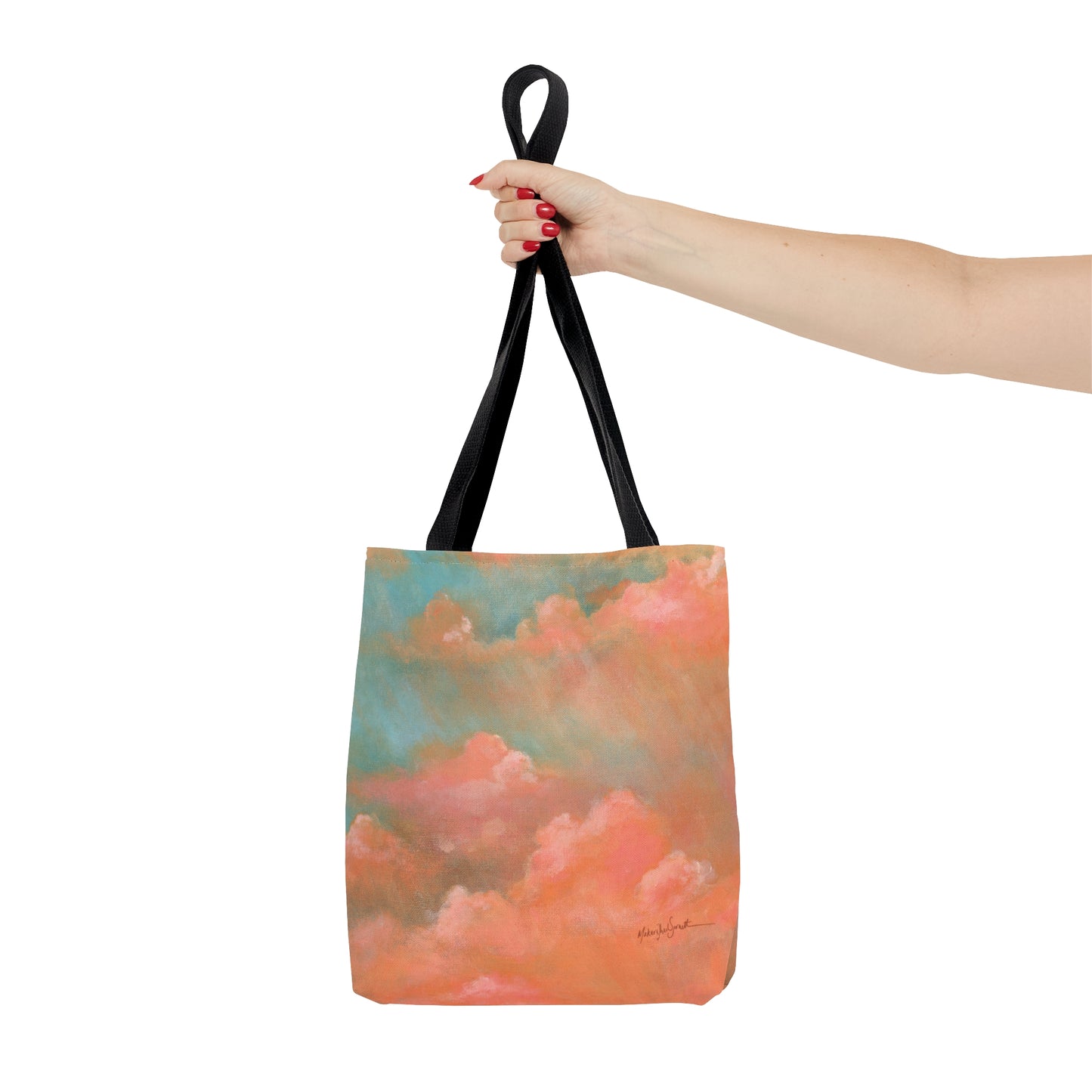 Coral Clouds small tote bag