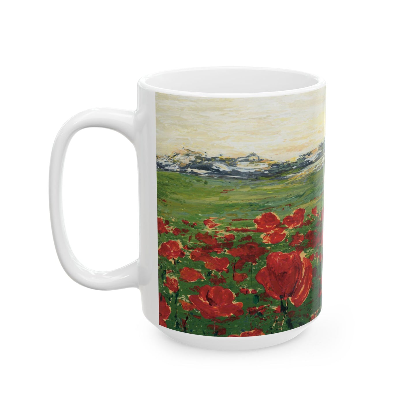 Field of Poppies Ceramic Mug - Wild Red Flowers - Perfect for Nature Lovers & Gift Ideas