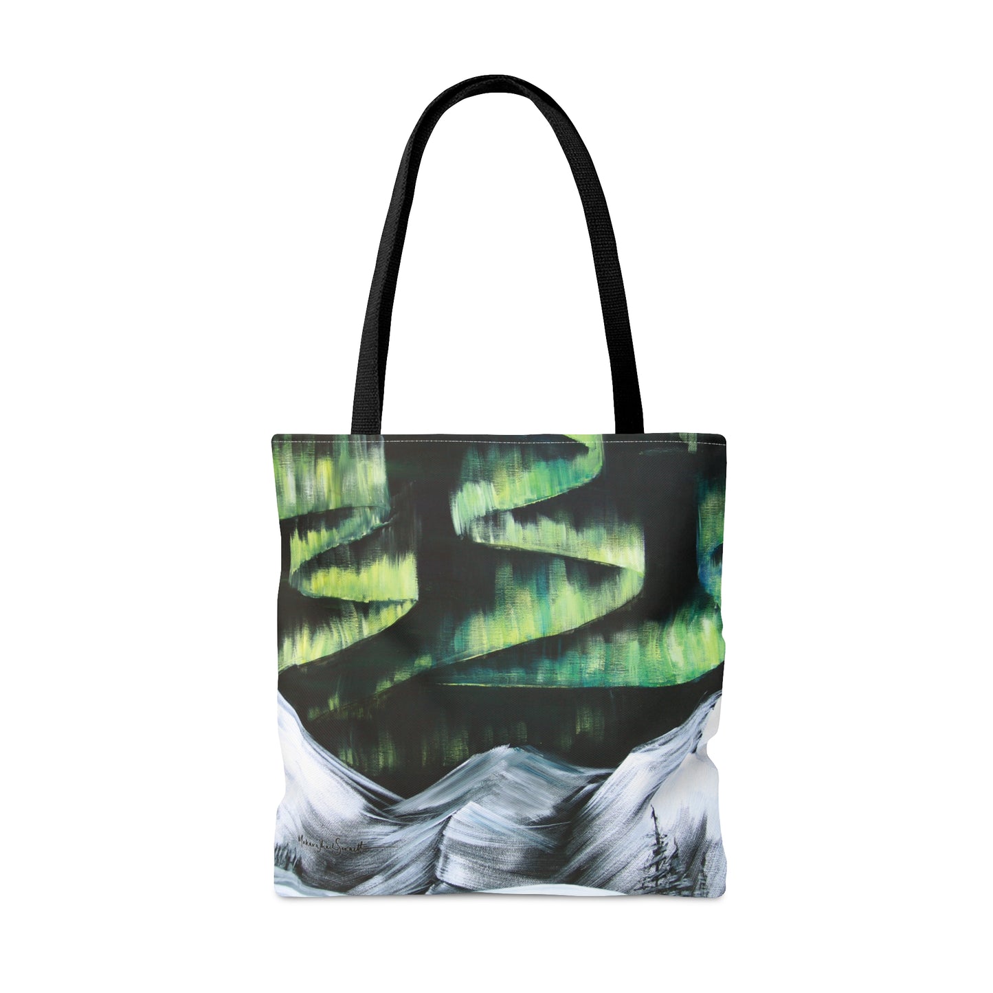 Aurora Over Mountains small tote bag
