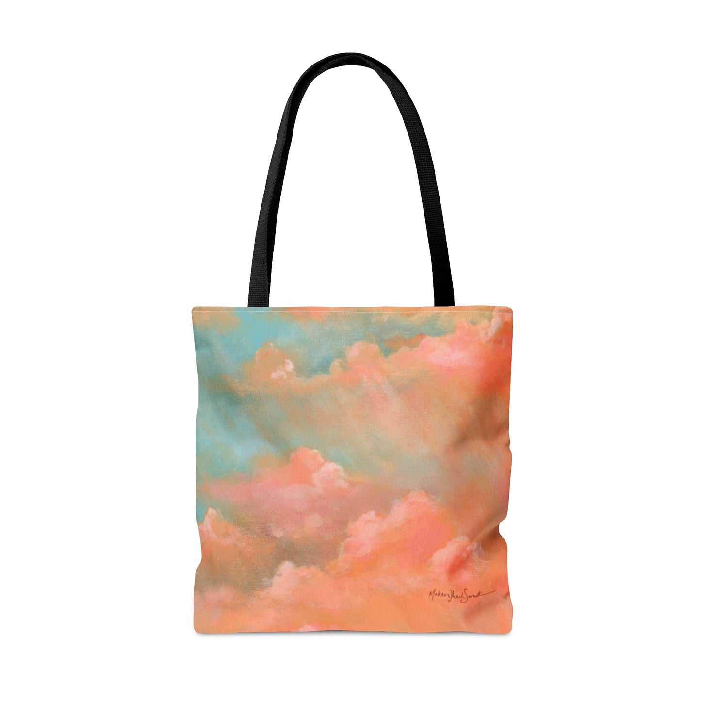 Coral Clouds small tote bag