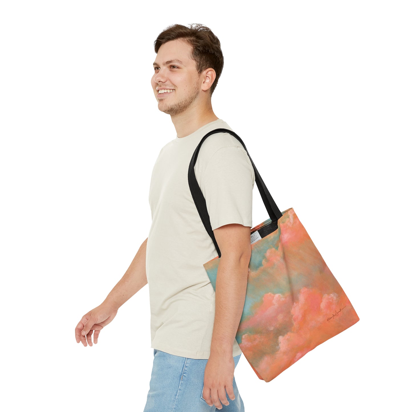 Coral Clouds small tote bag