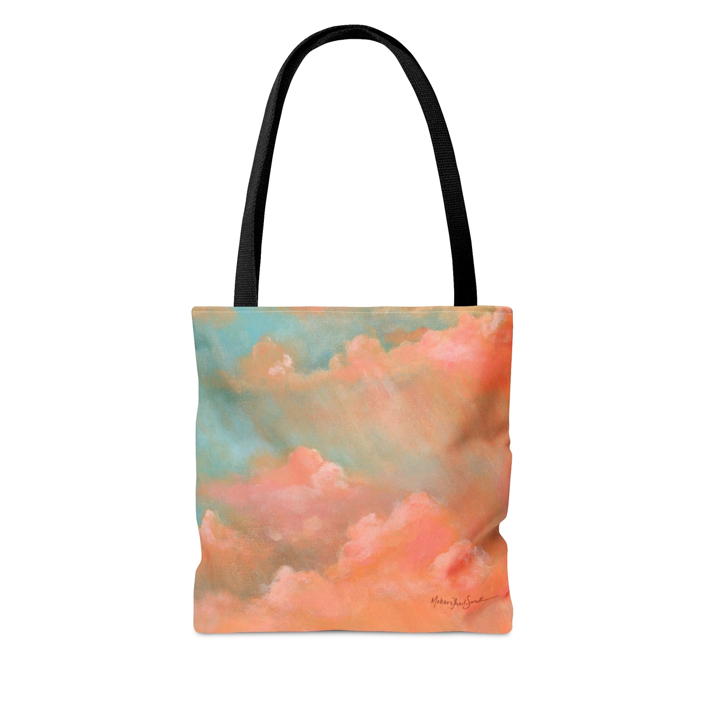 Coral Clouds small tote bag