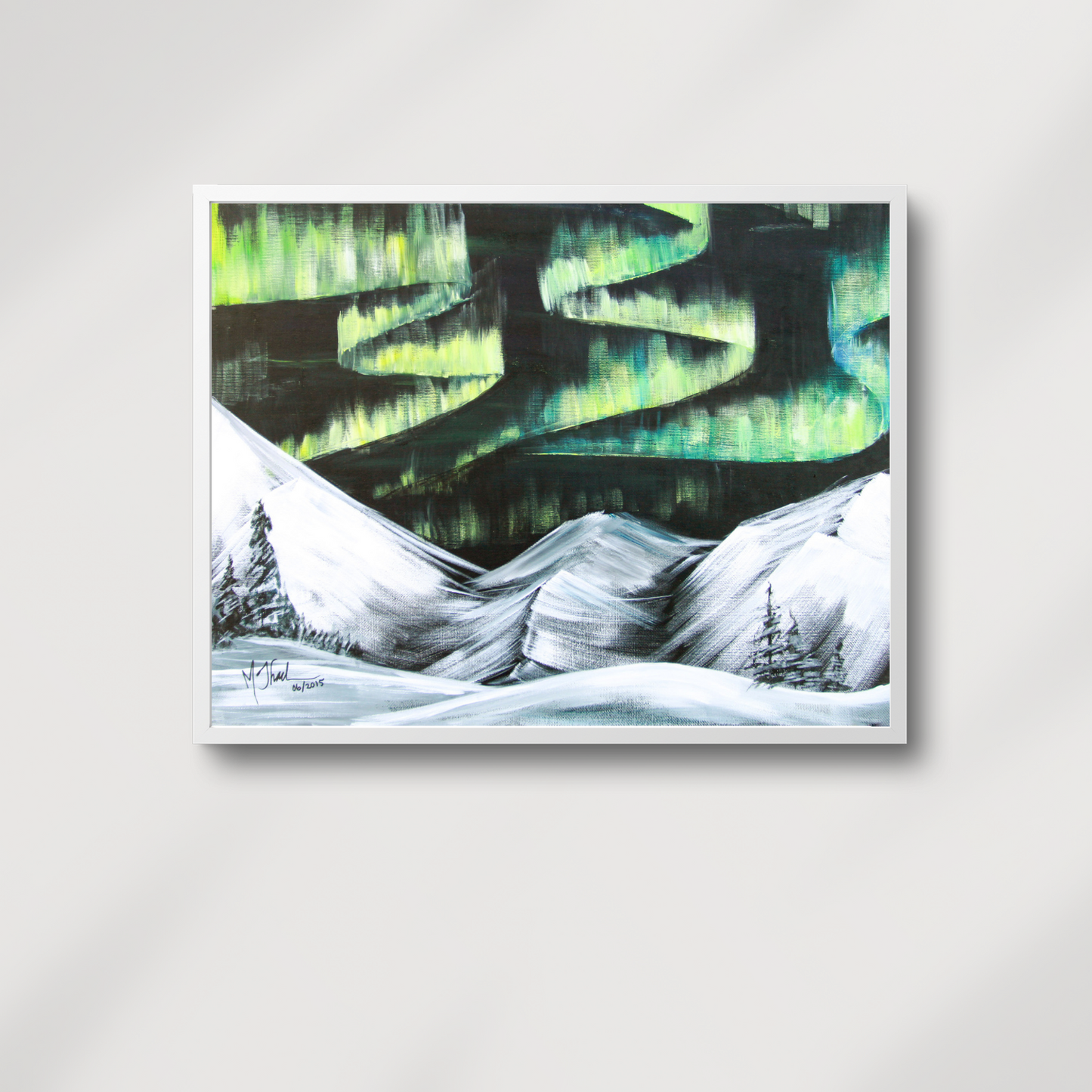 Aurora Over Mountains art print