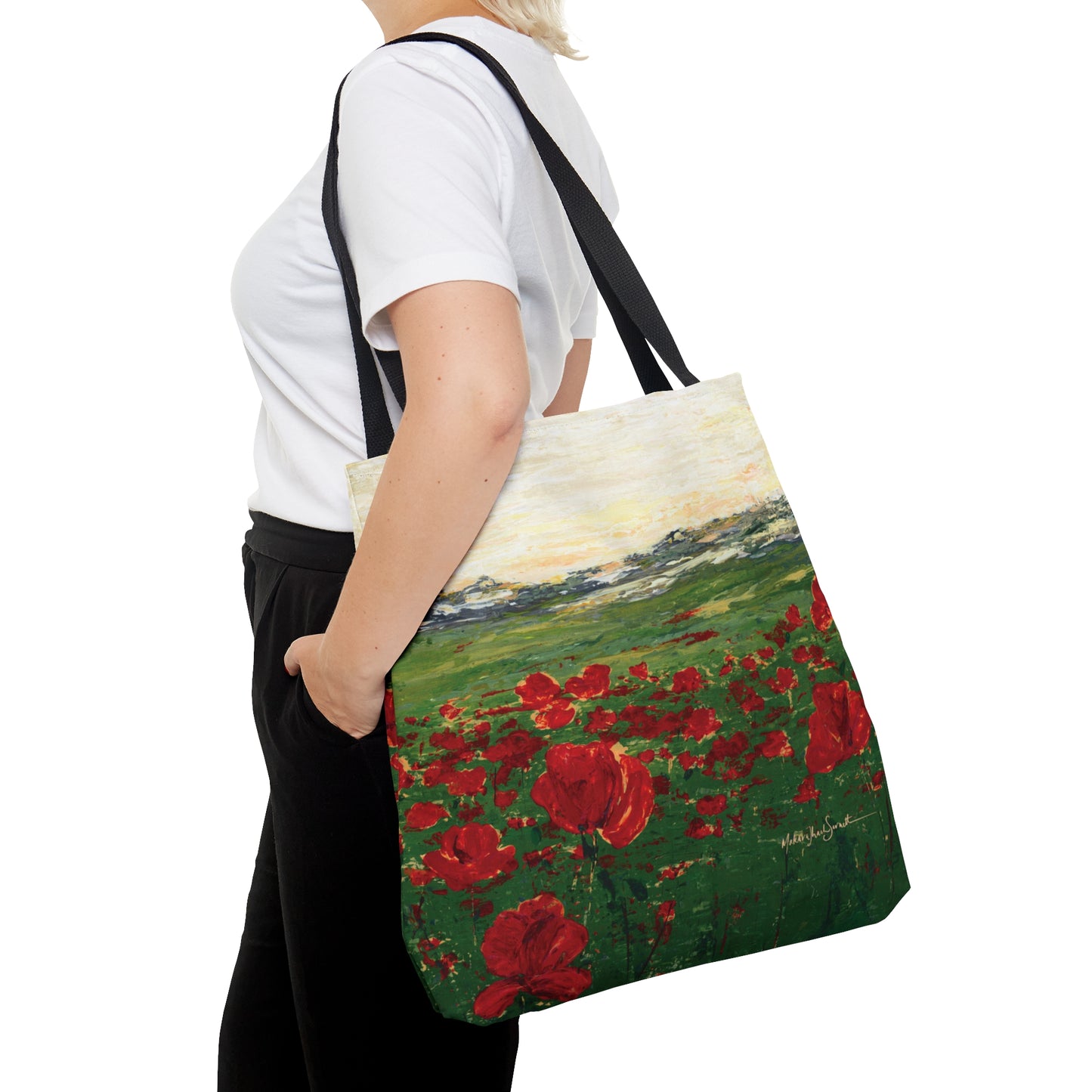 Field of Poppies small tote bag
