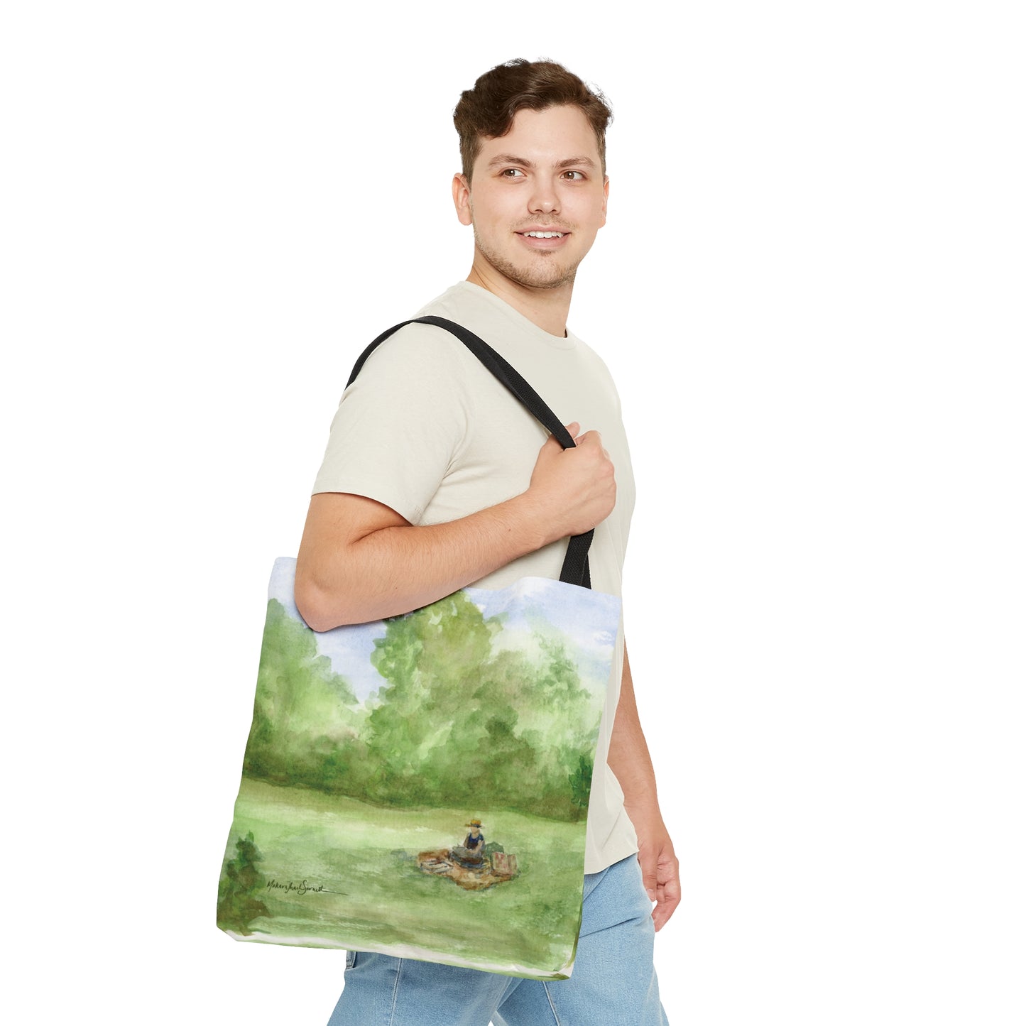 Painting at the Park small tote bag