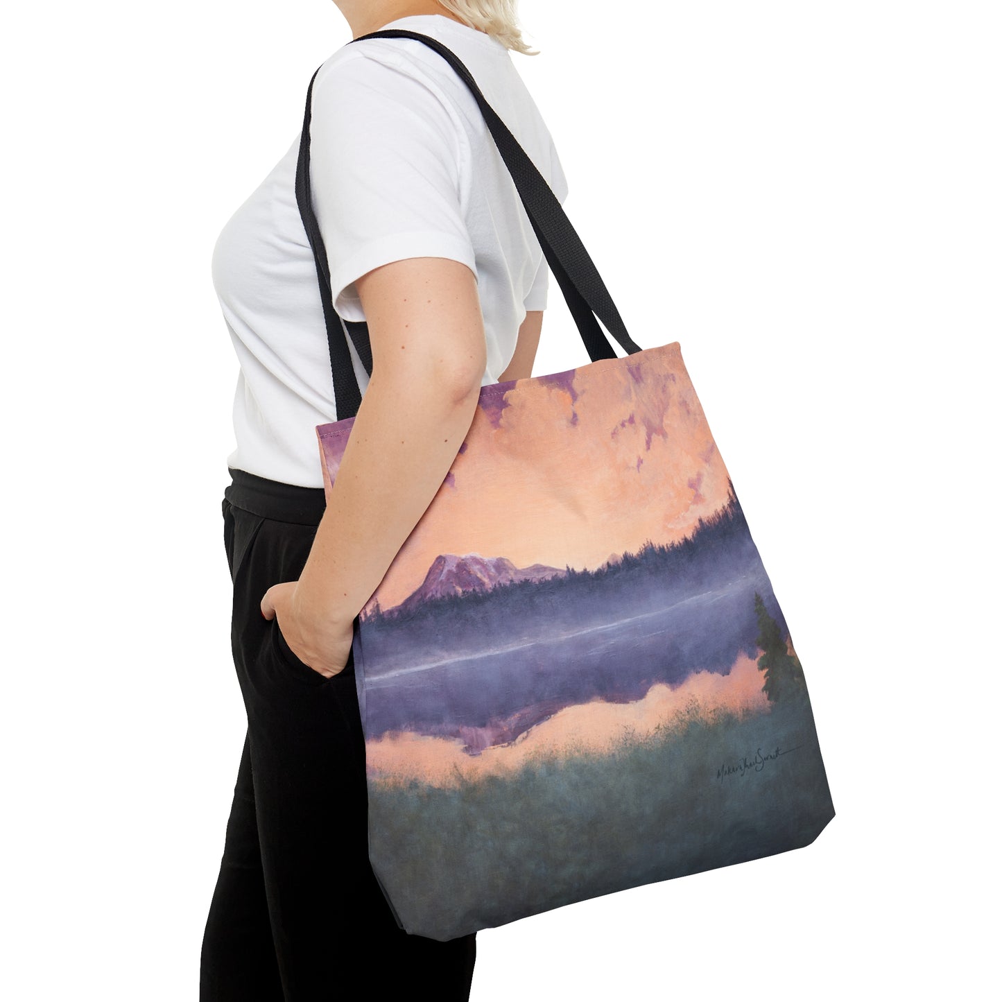 Embracing Mt. Rainier small tote bag