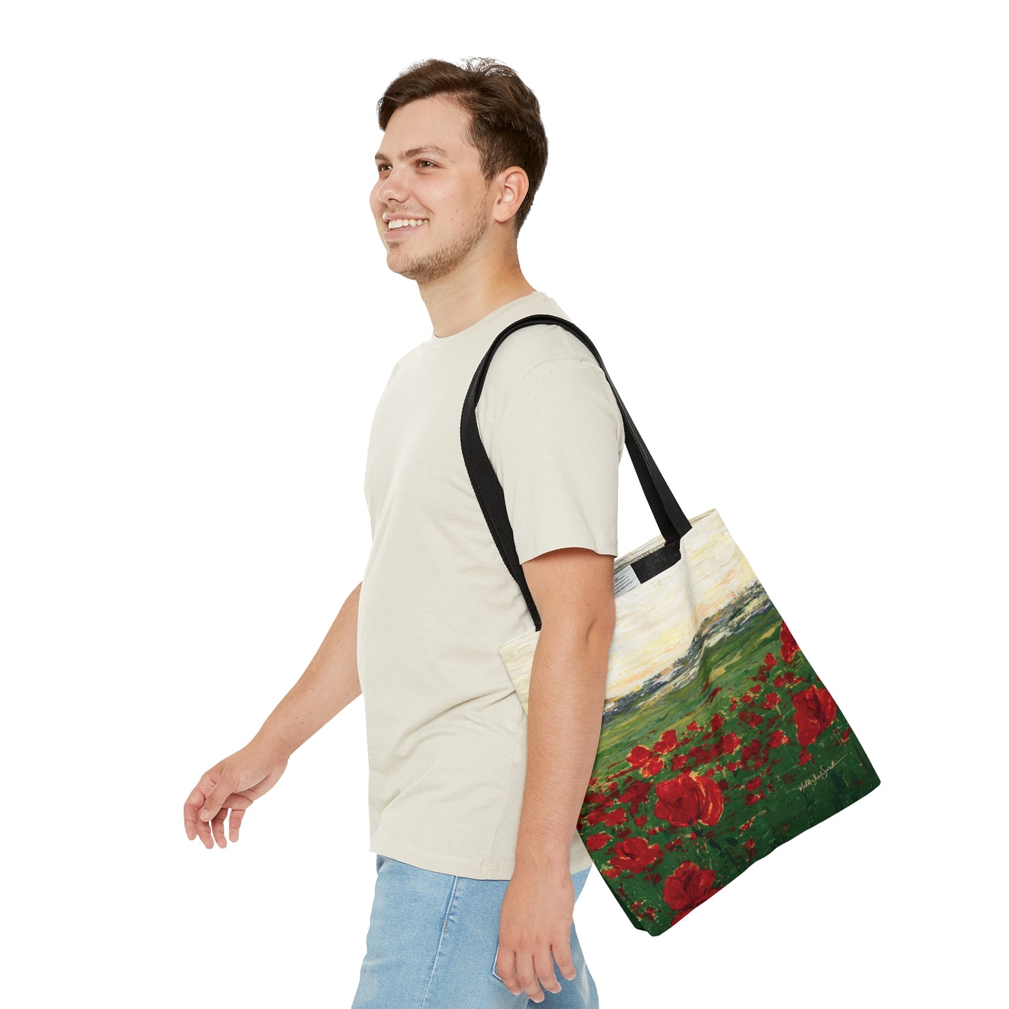 Field of Poppies small tote bag