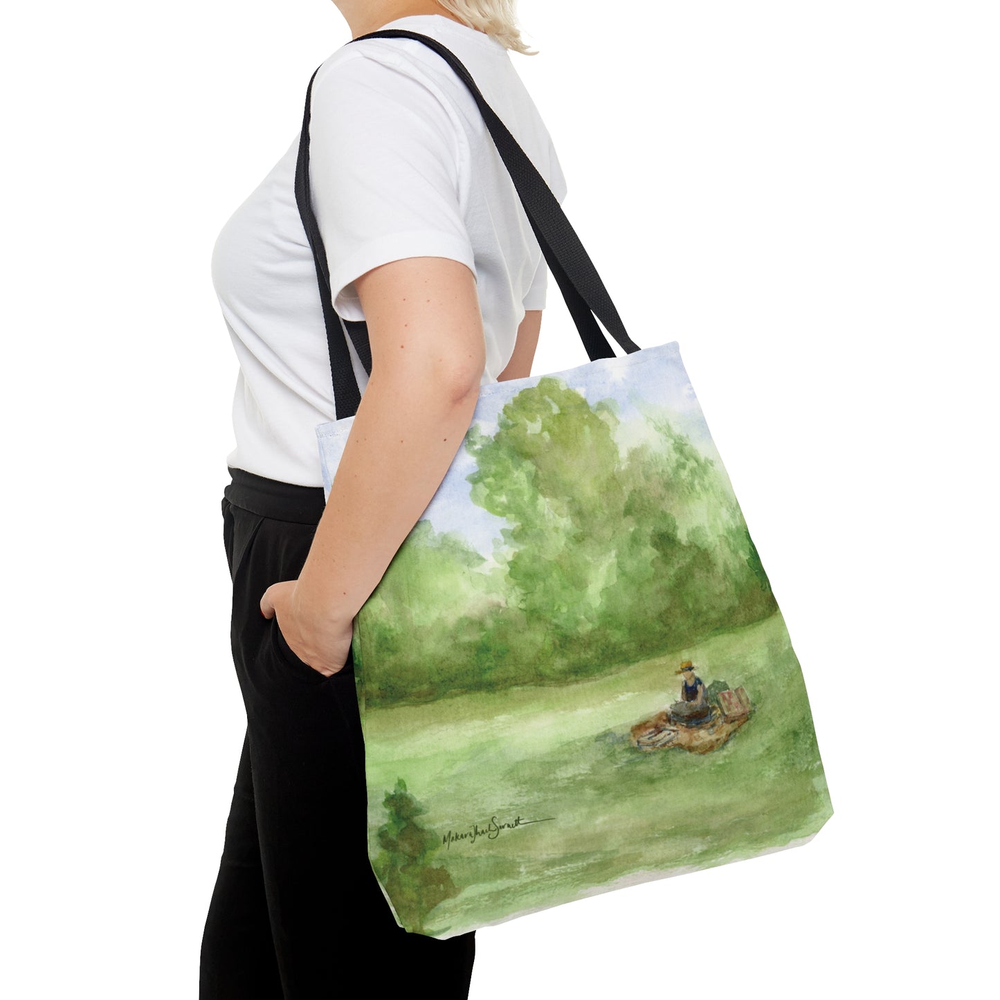 Painting at the Park small tote bag