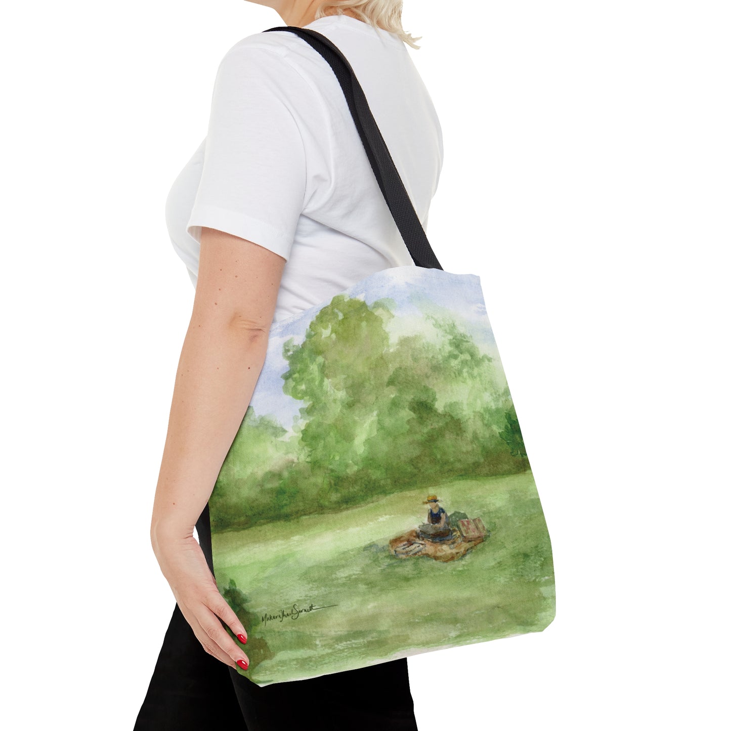 Painting at the Park small tote bag