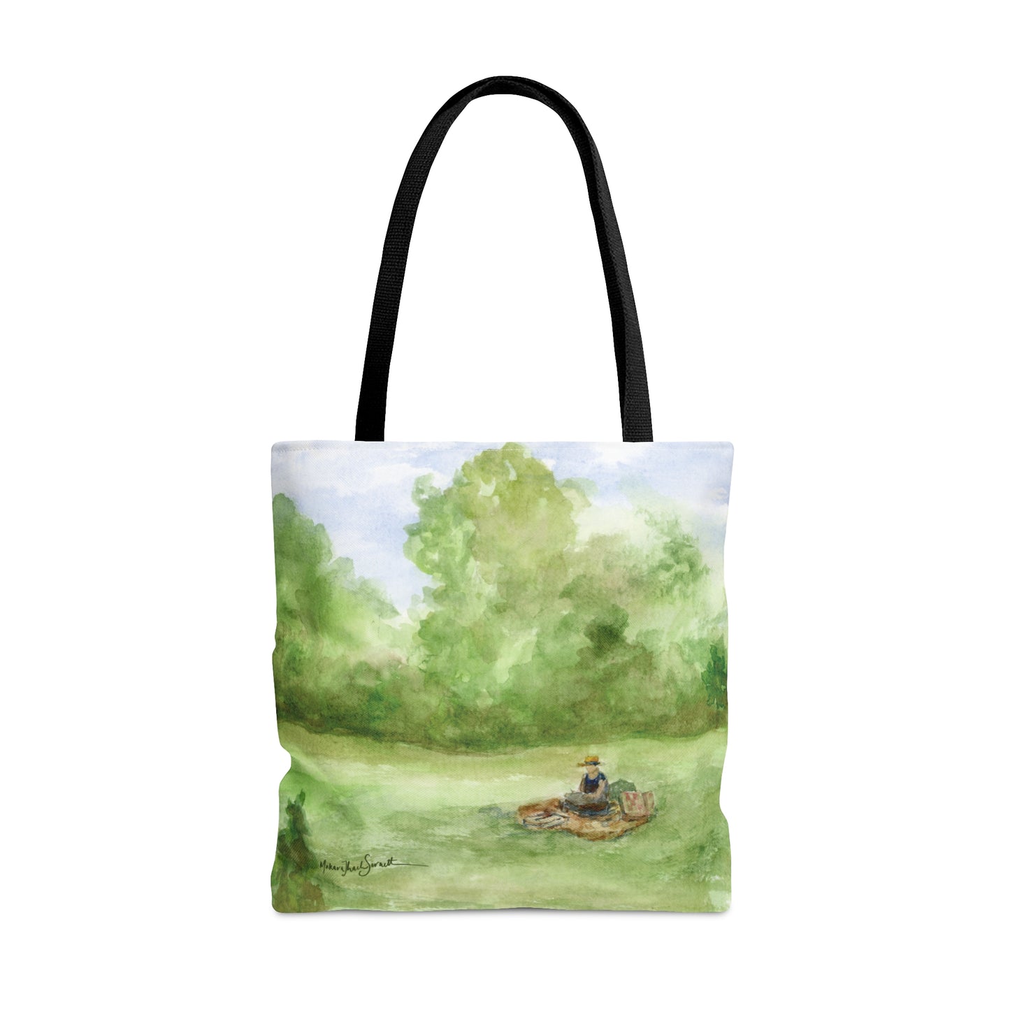Painting at the Park small tote bag