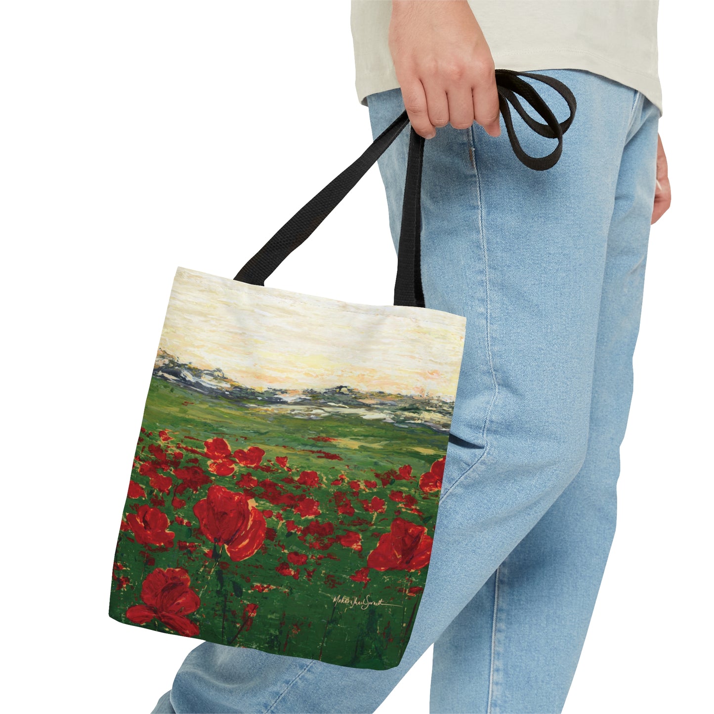 Field of Poppies small tote bag