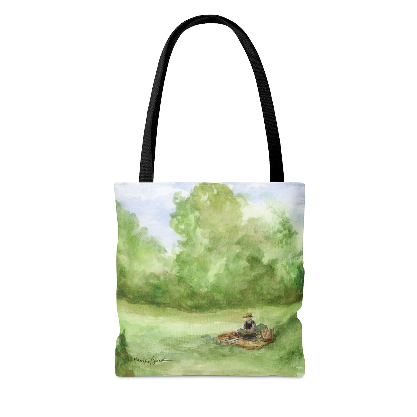 Painting at the Park small tote bag