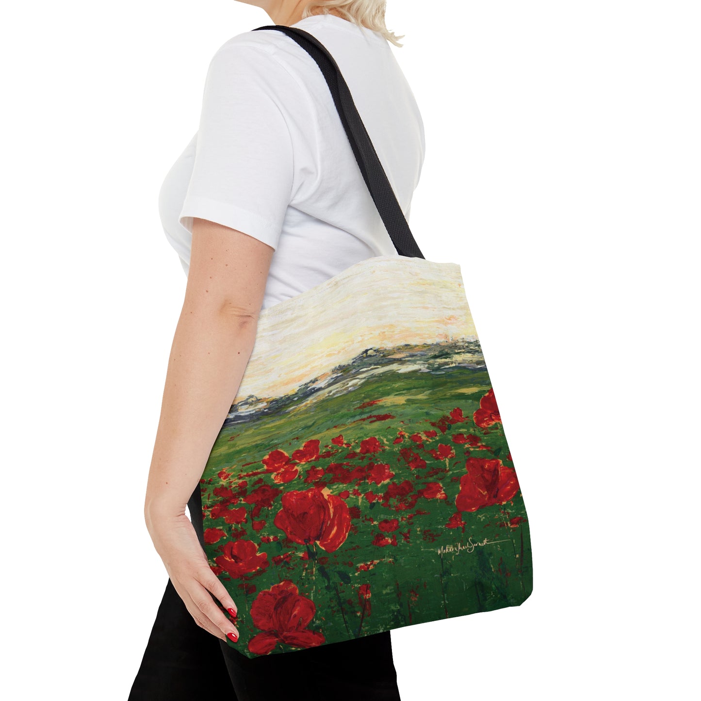 Field of Poppies small tote bag