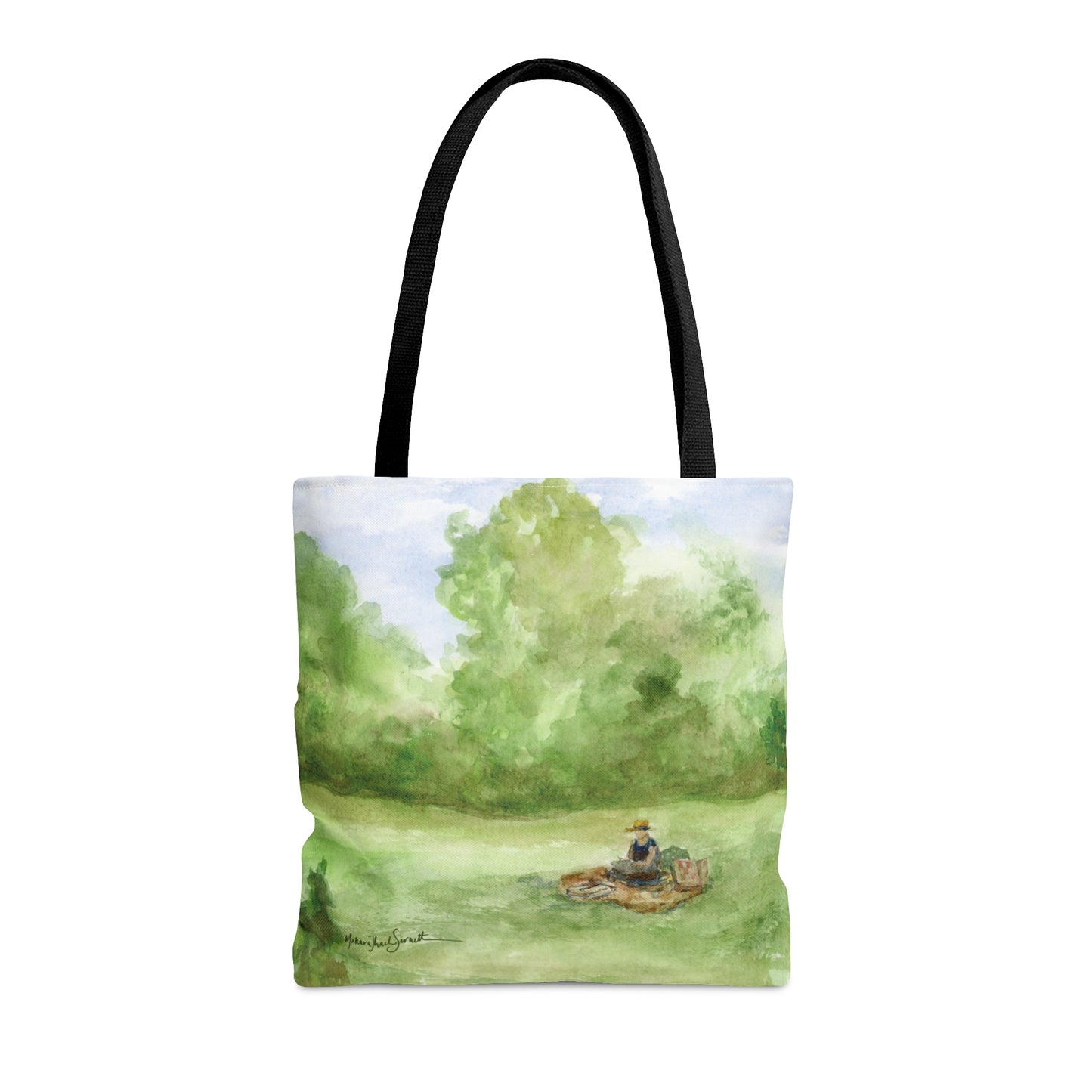 Painting at the Park small tote bag