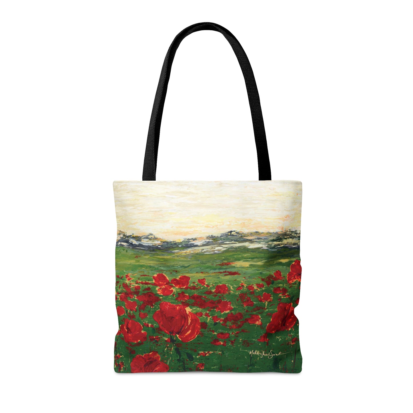 Field of Poppies small tote bag