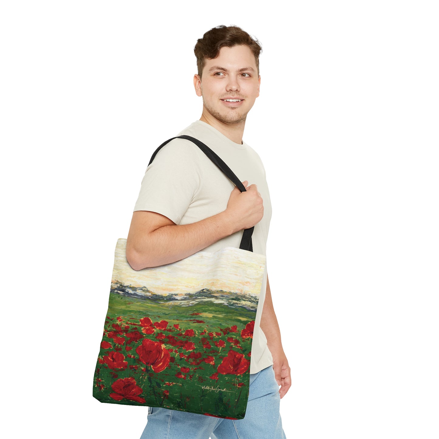 Field of Poppies small tote bag