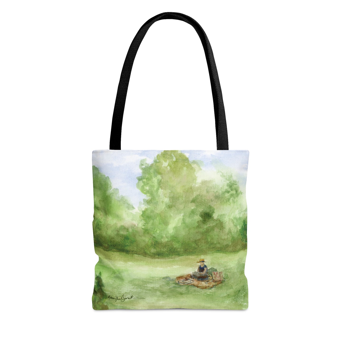 Painting at the Park small tote bag