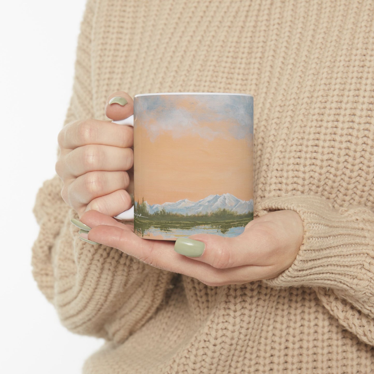 A Denali Adventure Ceramic Mug - Mountain Landscape - Perfect for Nature Lovers & Gift Ideas
