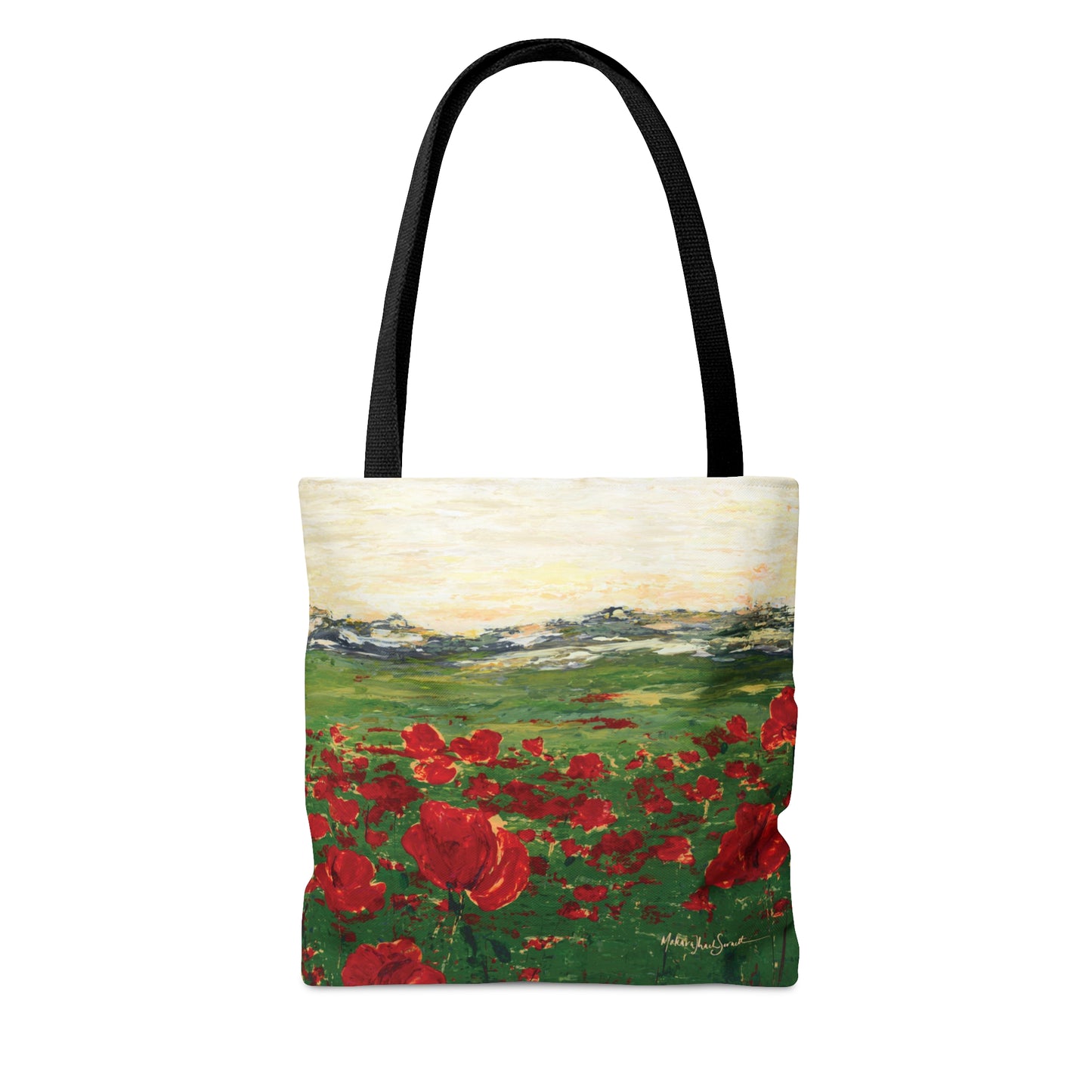 Field of Poppies small tote bag