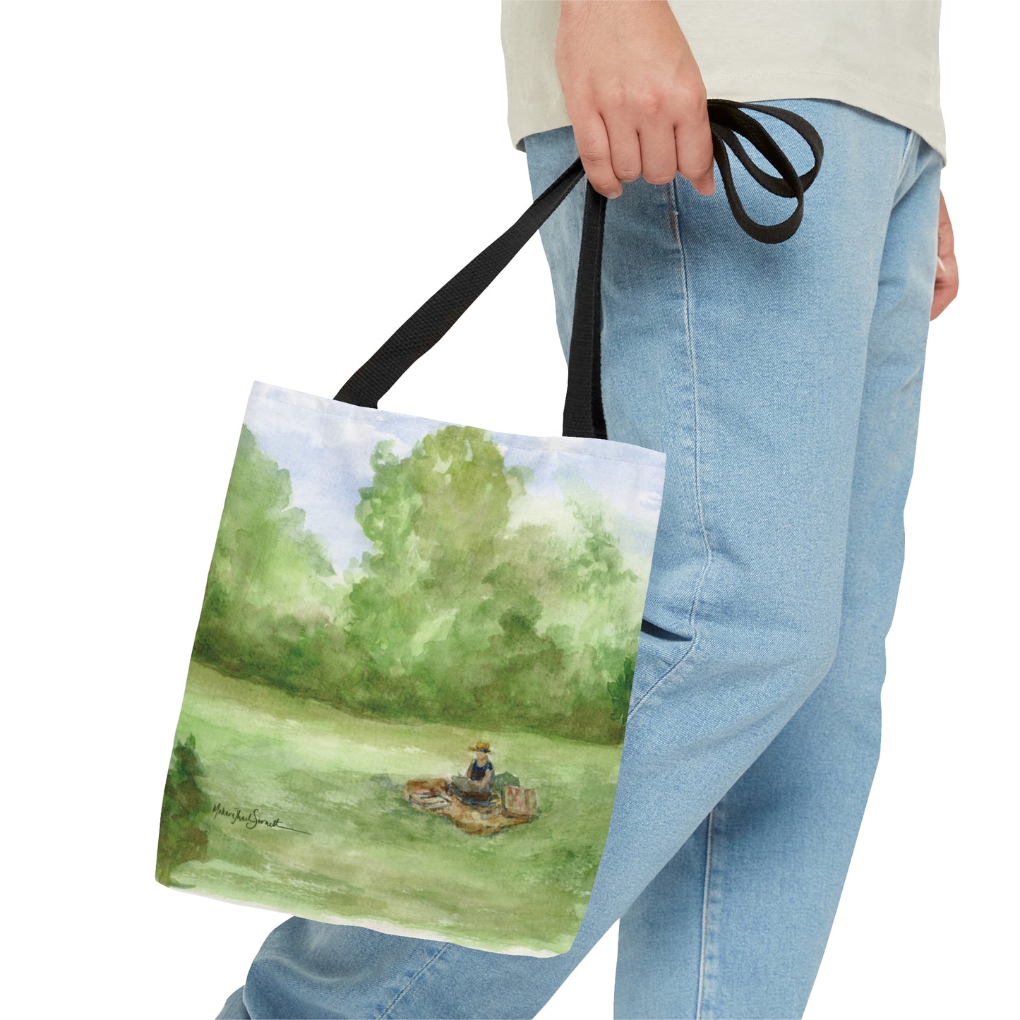 Painting at the Park small tote bag